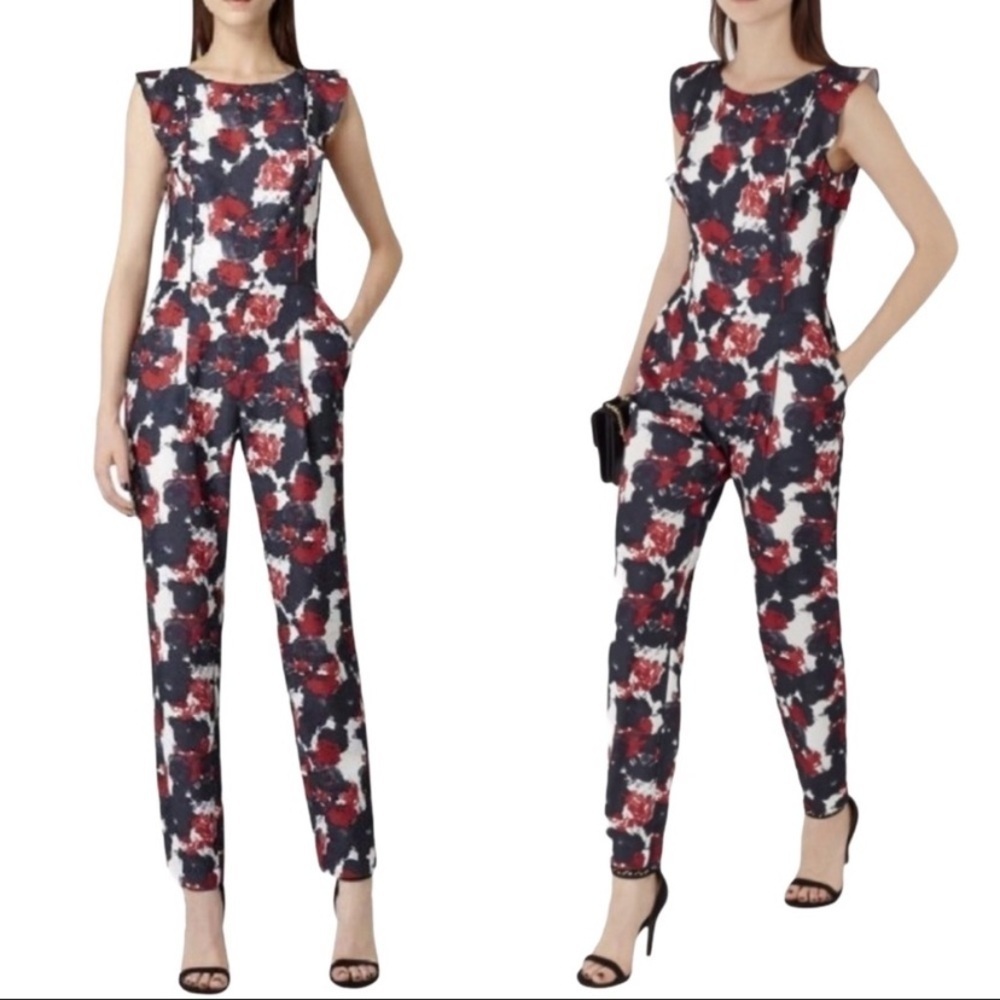 Reiss Sierra Floral Print Jumpsuit Size 4